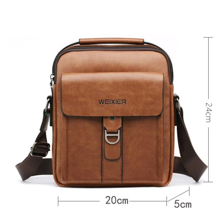 WEIXIER 8606 Men Outdoor Small Messenger Bags Leisure Sports Shoulder Bags(Dark Brown) - Outdoor & Sports by WEIXIER | Online Shopping UK | buy2fix