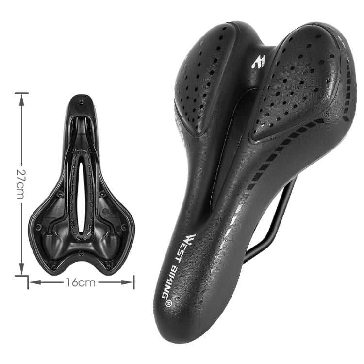 WEST BIKING YP0801086 Silicone Thickened Soft And Comfortable Bicycle Seat(Black) - Bicycle Saddle by WEST BIKING | Online Shopping UK | buy2fix