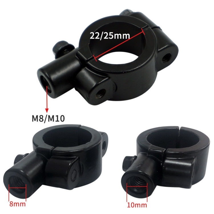 6 PCS Motorcycle Modification Accessories Handlebar Mirror Holder(M10 25mm Black) - Holder by buy2fix | Online Shopping UK | buy2fix