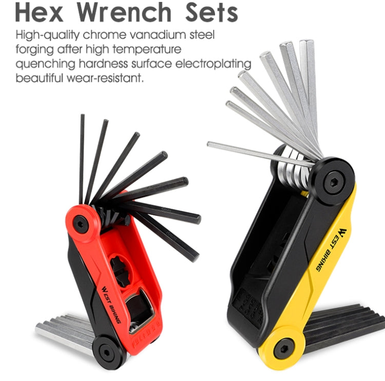 West Biking 16 In 1 Bicycle Repair Tool Multi-Function Wrench Hex Tool Riding Equipment(Black Yellow) - Outdoor & Sports by West Biking | Online Shopping UK | buy2fix