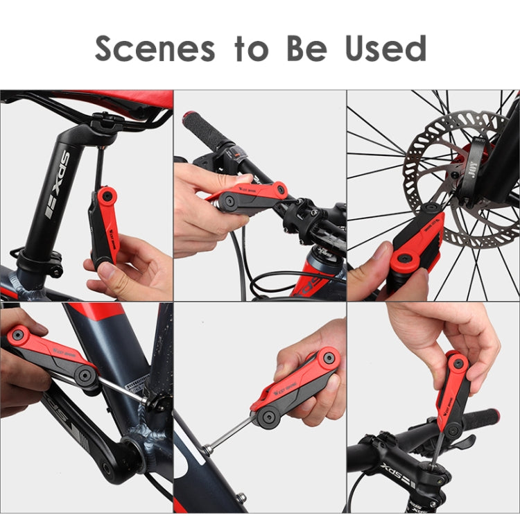 West Biking 16 In 1 Bicycle Repair Tool Multi-Function Wrench Hex Tool Riding Equipment(Black Red) - Outdoor & Sports by West Biking | Online Shopping UK | buy2fix