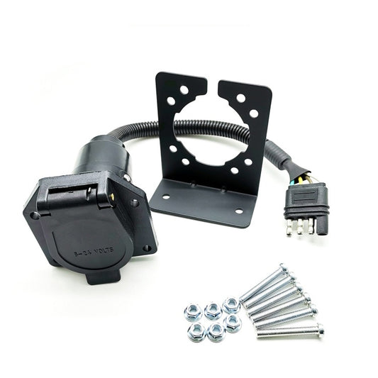 VS170U-L 4P Flat Plug To Turn 7P Trailer Socket Universal Car Power Socket Adapter US Plug - Terminal connectors by buy2fix | Online Shopping UK | buy2fix