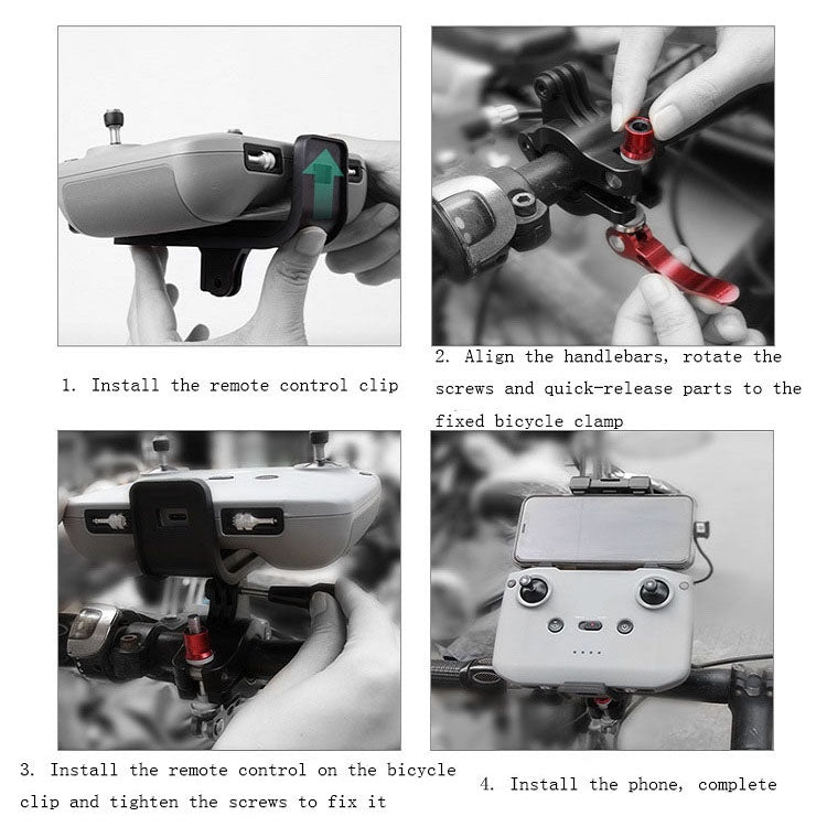 Sunnylife AIR2-Q9402 For DJI Air 2S / Mini 2 / Mavic Air 2 Remote Control Bicycle Holder Mount Bracket(Black) - DJI & GoPro Accessories by Sunnylife | Online Shopping UK | buy2fix