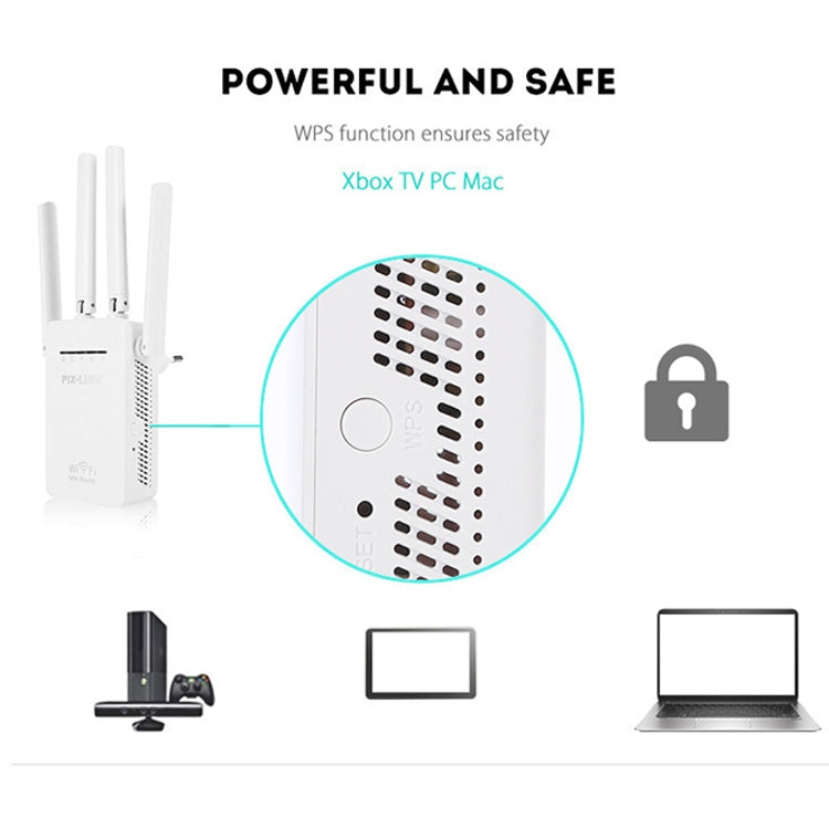 PIX-LINK LV-WR09 300Mbps WiFi Range Extender Repeater Mini Router(AU Plug) - Wireless Routers by buy2fix | Online Shopping UK | buy2fix