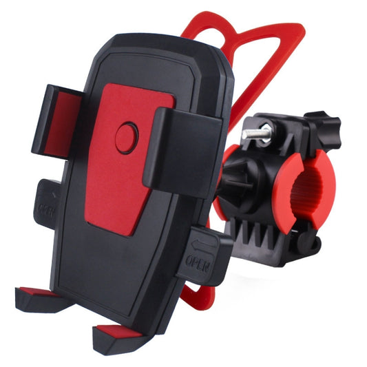 Bicycle Automatic Lock Mobile Phone Bracket 360 Degree Rotating Carrier Cycling Bracket(Red (Silicone Strap)) - Holders by buy2fix | Online Shopping UK | buy2fix