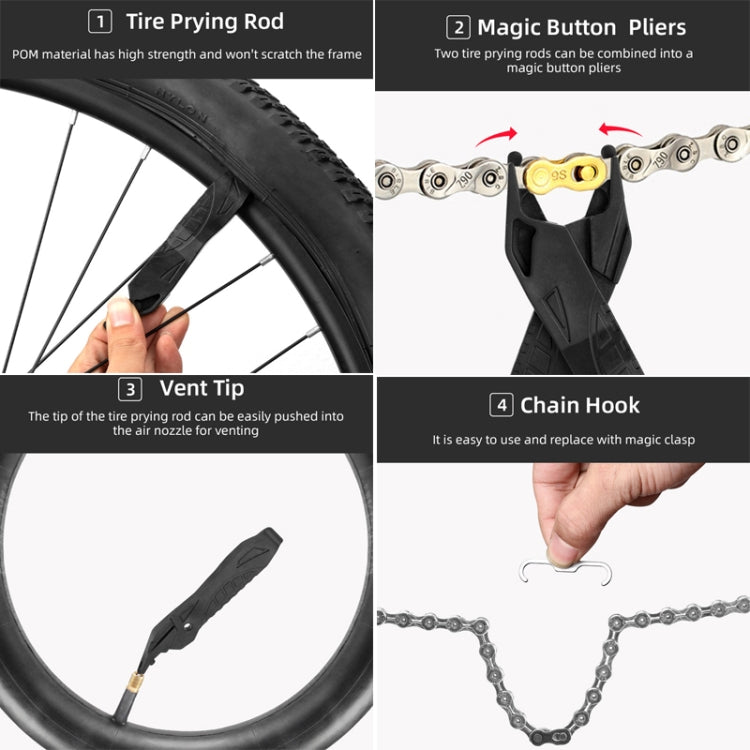 Bicycle Mini Portable Tire Rod Multi-Function Repair Car Tire Repair Tool Detachable Dual-Purpose Tool(Black) - Outdoor & Sports by buy2fix | Online Shopping UK | buy2fix