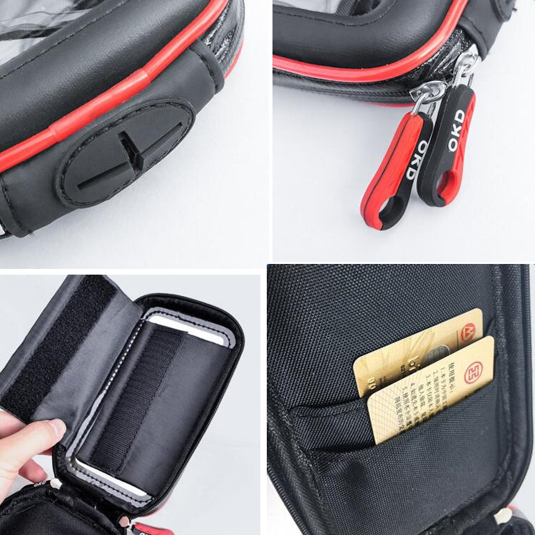 OKD Touch Screen Motorcycle Bicycle Bag Waterproof Mobile Phone Bracket Bag M(Upgrade) - Bicycle Bags by buy2fix | Online Shopping UK | buy2fix