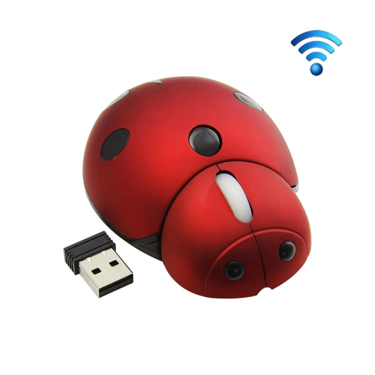 CM0184 3000 DPI 3-keys Mini Ladybug 2.4G Wireless Mouse Personalized Wireless Mouse(Red) - Wireless Mice by buy2fix | Online Shopping UK | buy2fix