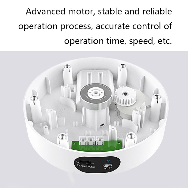 ND120 USB Automatic Rotating Camera Table Hand-Made Panoramic Display Table Turntable(White) - Camera Accessories by buy2fix | Online Shopping UK | buy2fix