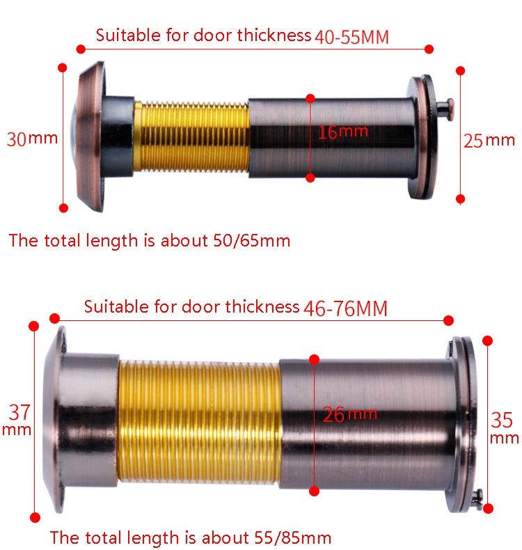 2 PCS Security Door Cat Eye HD Glass Lens 200 Degrees Wide-Angle Anti-Tiny Hotel Door Eye, Specification: 26mm Green Bronze - Security by buy2fix | Online Shopping UK | buy2fix