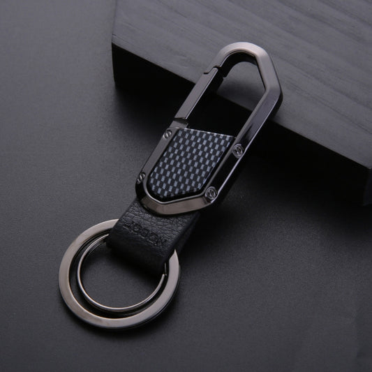 JOBON ZB-106A Business Men Metal Keychain Double Loop Car Pendant Keychain(Black Nickel) - Key Rings by JOBON | Online Shopping UK | buy2fix