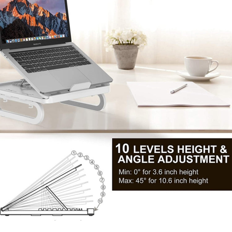 A23 Foldable Notebook Stand With 10-Speed Adjustment Computer Cooling Lifting Stand, Colour: Regular (White) - Computer & Networking by buy2fix | Online Shopping UK | buy2fix