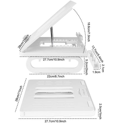 A23 Foldable Notebook Stand With 10-Speed Adjustment Computer Cooling Lifting Stand, Colour:  Detachable Accessories 3.0HUB (White) - Computer & Networking by buy2fix | Online Shopping UK | buy2fix