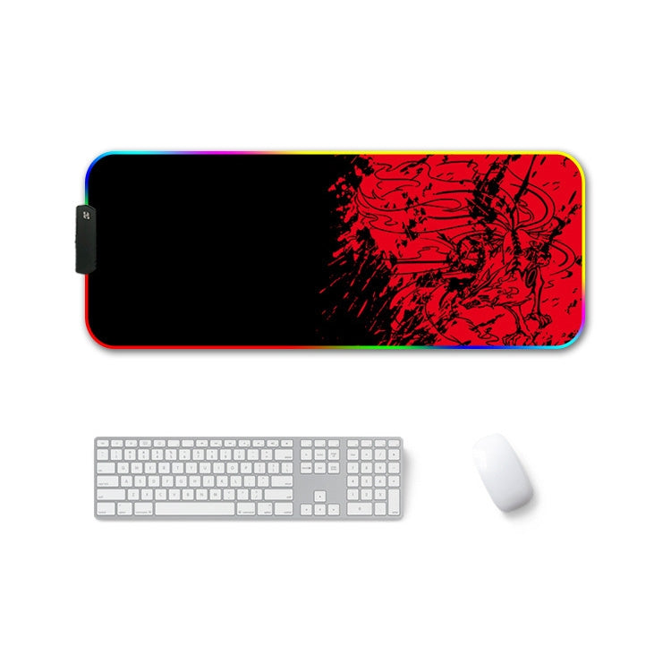 350x600x3mm F-01 Rubber Thermal Transfer RGB Luminous Non-Slip Mouse Pad(Red Fox) - Mouse Pads by buy2fix | Online Shopping UK | buy2fix