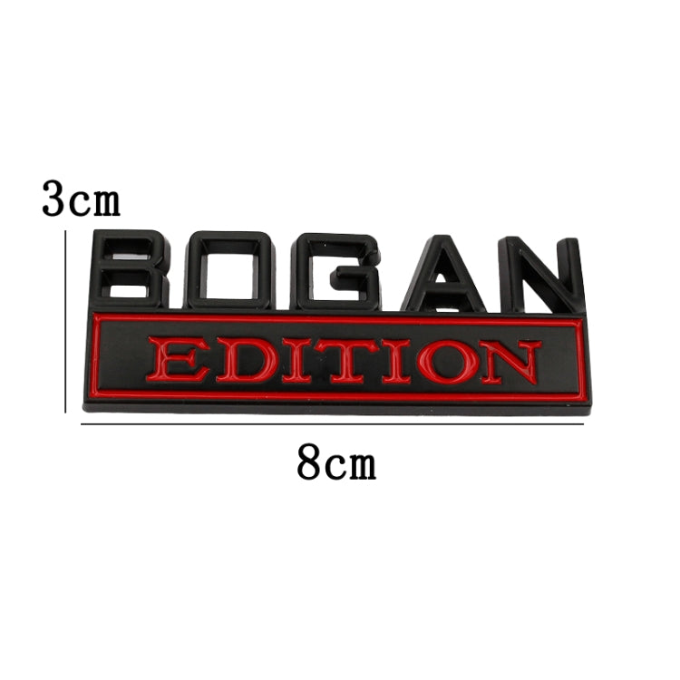 2 PCS Modified Side Door Metal Car Stickers Bogan Edition Label Leaf Board Nameplate Label(Silver Red) - Decorative Sticker by buy2fix | Online Shopping UK | buy2fix