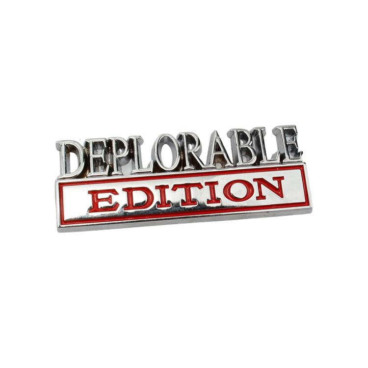 2 PCS Car Modified Metal Car Standard DEPLORABLE Edition Car Stickers(Silver Red) - Decorative Sticker by buy2fix | Online Shopping UK | buy2fix