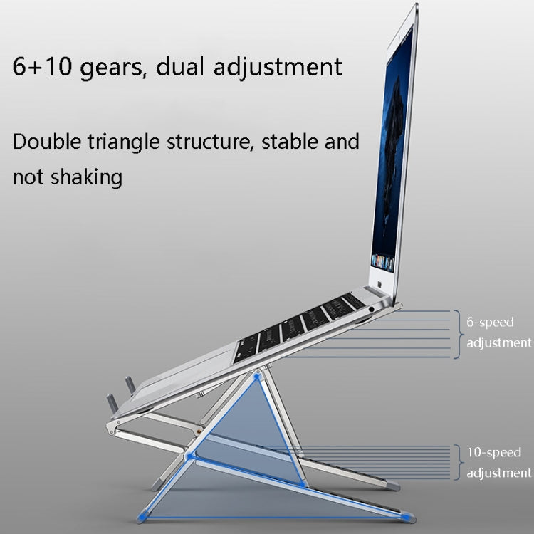 Oatsbasf Z02 Laptop Increasing Cooling Bracket Aluminum Alloy Desktop Adjustable Bracket(Gray) - Laptop Stand by Oatsbasf | Online Shopping UK | buy2fix