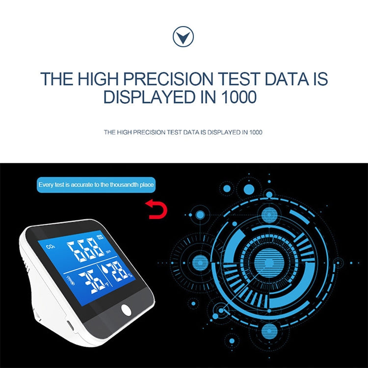 DM306C CO2 Concentration Detector Carbon Dioxide Detection Analyzer Multifunctional Air Quality Monitor - Security by buy2fix | Online Shopping UK | buy2fix