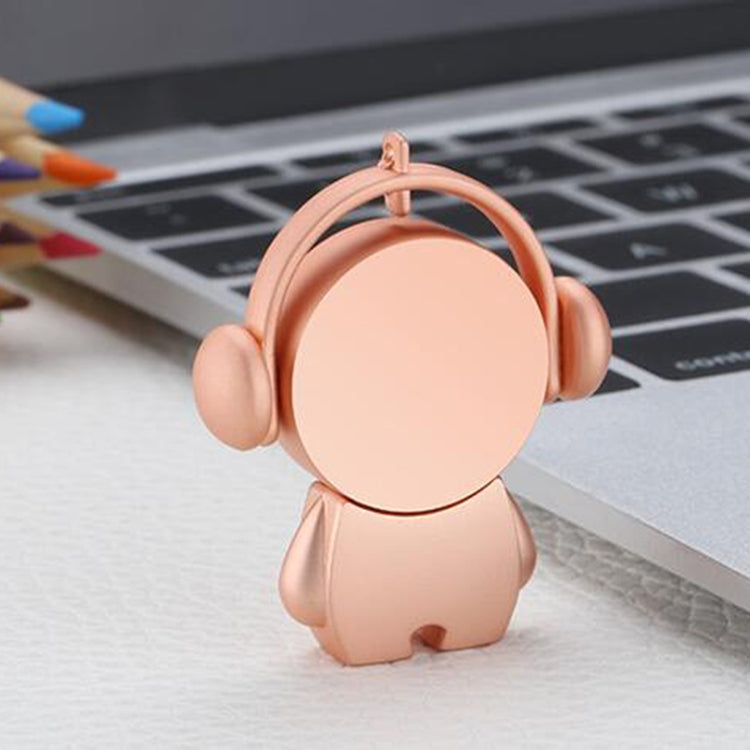 Y01 Metal Musician Car Cartoon Style U Disk, Capacity: 128GB(Rose Gold) - USB Flash Drives by buy2fix | Online Shopping UK | buy2fix