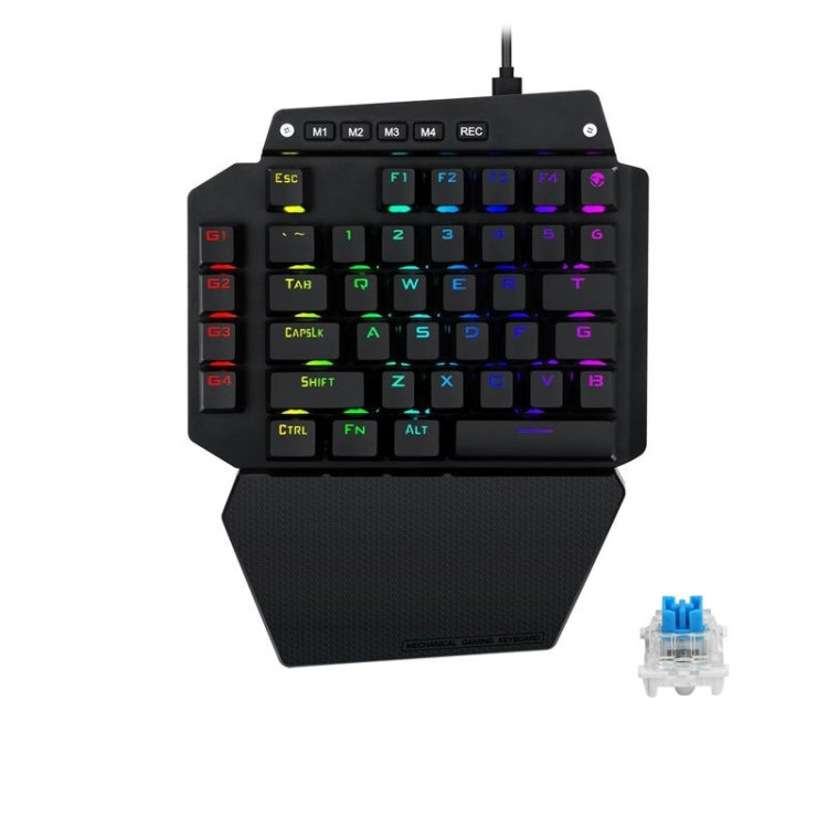 K700 44 Keys RGB Luminous Switchable Axis Gaming One-Handed Keyboard, Cable Length: 1m(Blue Shaft) - Wired Keyboard by buy2fix | Online Shopping UK | buy2fix