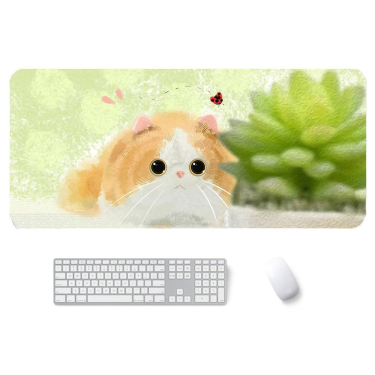 400x900x4mm illustration Cartoon Pattern Waterproof Non-Slip Mouse Pad(Yellow Cat) - Mouse Pads by buy2fix | Online Shopping UK | buy2fix