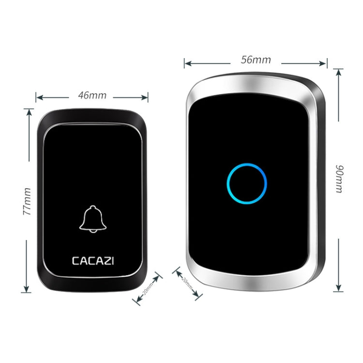 CACAZI A50 1 For 1 Wireless Music Doorbell without Battery, Plug:EU Plug(White) - Wireless Doorbell by CACAZI | Online Shopping UK | buy2fix