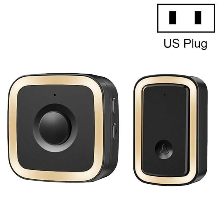 CACAZI A58 1 For 1 Smart Wireless Doorbell without Battery, Plug:US Plug(Black Gold) - Wireless Doorbell by CACAZI | Online Shopping UK | buy2fix