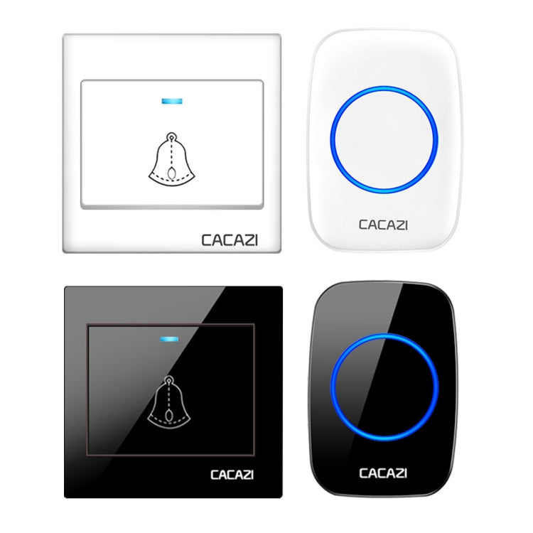 CACAZI H10 1 For 1 Wireless Smart Doorbell without Battery, Plug:UK Plug(Black) - Security by CACAZI | Online Shopping UK | buy2fix