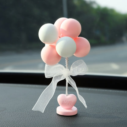 6 PCS Car Ornaments Love Balloon Personality Macaron Color Car Ornament(Gray White) - In Car by buy2fix | Online Shopping UK | buy2fix