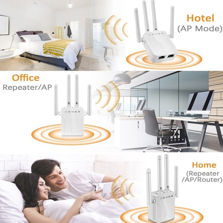 M-95B 300M Repeater WiFi Booster Wireless Signal Expansion Amplifier(White - US Plug) - Broadband Amplifiers by buy2fix | Online Shopping UK | buy2fix