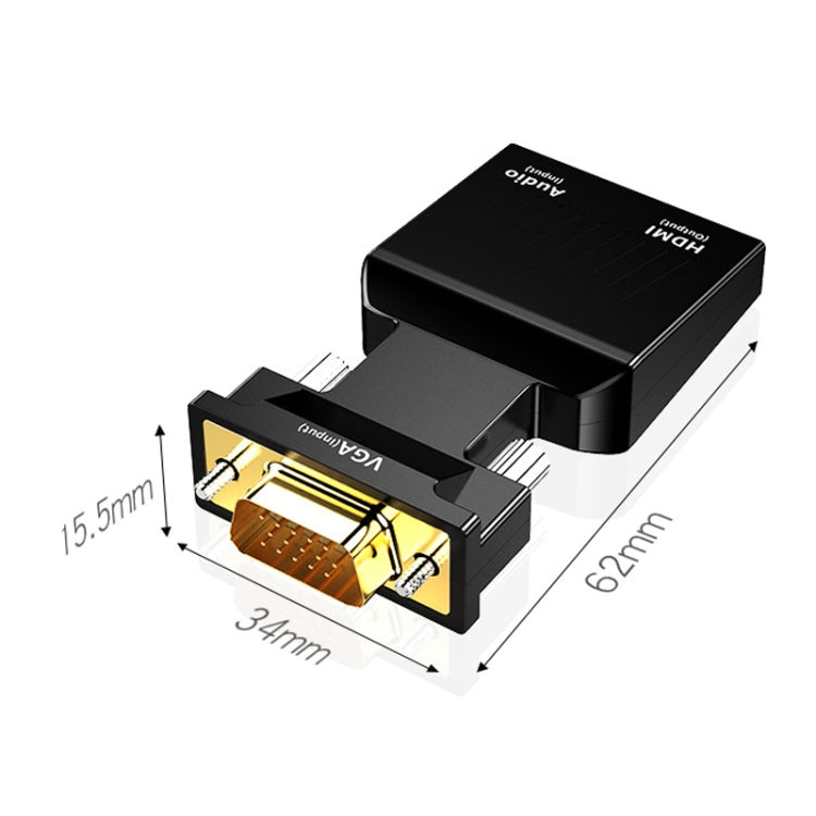 HW-2217 VGA to HDMI Converter With Audio Computer Host to HD Converter(Black) - Converter by buy2fix | Online Shopping UK | buy2fix