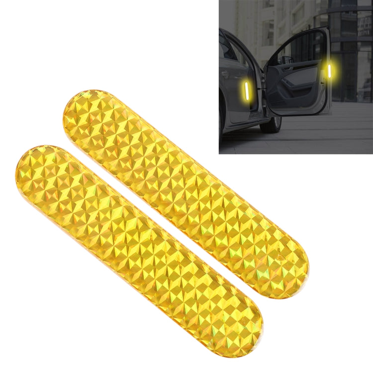 2 PCS High-brightness Laser Reflective Strip Warning Tape Decal Car Reflective Stickers Safety Mark(Yellow) - Warning Sticker by buy2fix | Online Shopping UK | buy2fix