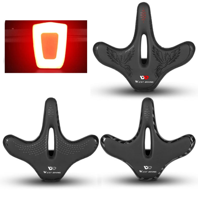 WEST BIKING YP1602797 Bicycle Hollow Seat Night Riding With Warning Tail Light Seat(Line Swallow) - Outdoor & Sports by WEST BIKING | Online Shopping UK | buy2fix