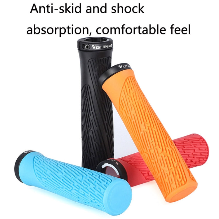 1 Pair WEST BIKING YP0804061 Bicycle Anti-Slip Shock Absorber Grip Mountain Bike Rubber Handlebar Cover(Ink) - Outdoor & Sports by WEST BIKING | Online Shopping UK | buy2fix