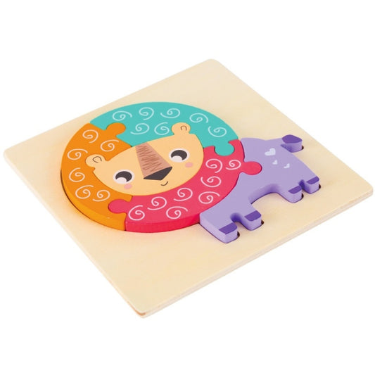 3 PCS Early Childhood Education Wooden Three-Dimensional Jigsaw Puzzle Toy(Lion) - Puzzle Toys by buy2fix | Online Shopping UK | buy2fix
