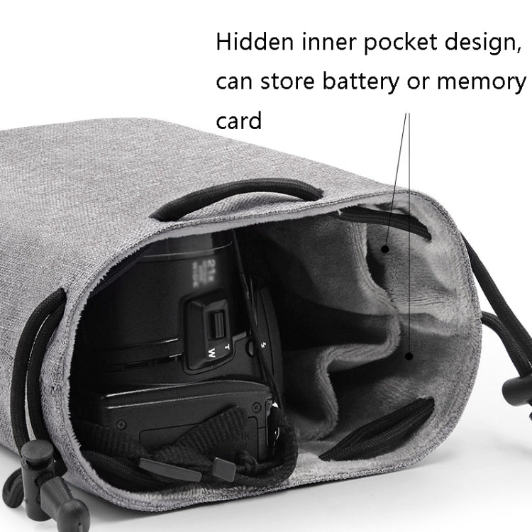 Benna Waterproof SLR Camera Lens Bag  Lens Protective Cover Pouch Bag, Color: Round Medium(Gray) - Camera Accessories by Benna | Online Shopping UK | buy2fix