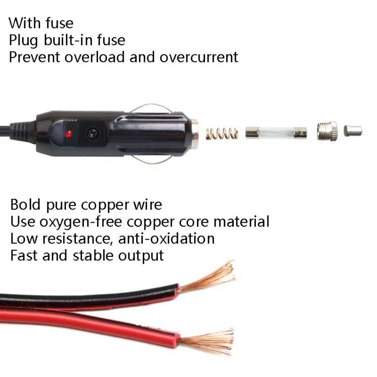 Car Compressor Refrigerator Line 12/24V Semiconductor Refrigerator Power Cord Cigarette Lighter Line, Specification: With Switch 4m - In Car by buy2fix | Online Shopping UK | buy2fix