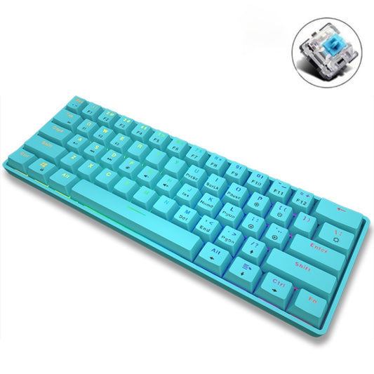 LEAVEN K28 61 Keys Gaming Office Computer RGB Wireless Bluetooth + Wired Dual Mode Mechanical Keyboard, Cabel Length:1.5m, Colour: Green Axis (Blue) - Wireless Keyboard by LEAVEN | Online Shopping UK | buy2fix
