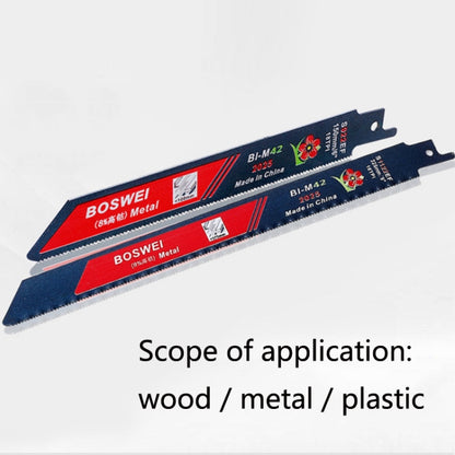 S1222EF BOSWEI Hardcore Reciprocating Saw Strip Fine Teeth Saber Saw Blade Metal Plastic Wood Bimetal Curve Saw Blade - Electric Saws & Accessories by BOSWEI | Online Shopping UK | buy2fix