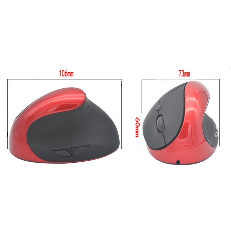 JSY-03 6 Keys Wireless Vertical Charging Mouse Ergonomic Vertical Optical Mouse(Red) - Wireless Mice by buy2fix | Online Shopping UK | buy2fix