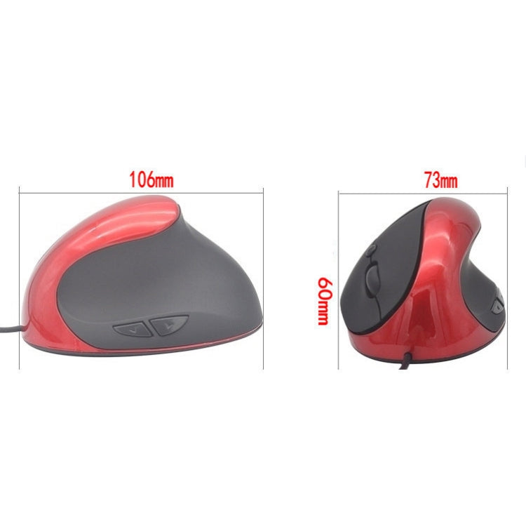 JSY-05 6 Keys Wired Vertical Mouse Ergonomics Brace Optical Mouse(Red) - Wired Mice by buy2fix | Online Shopping UK | buy2fix