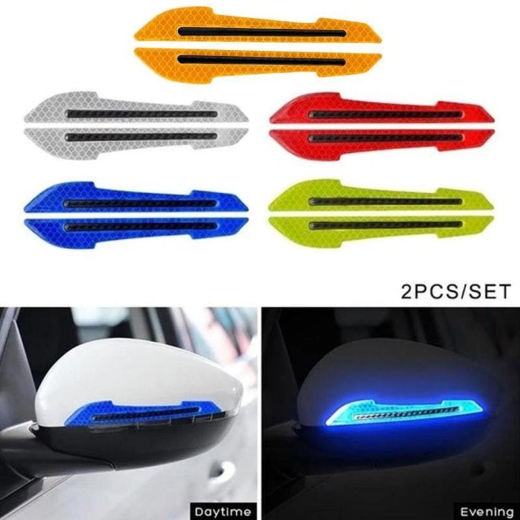 4 Sets Car Reflective Sticker Door Border Anti-Collision Strip Leaf Board Personality Rear View Mirror Warning Sticker(Green) - In Car by buy2fix | Online Shopping UK | buy2fix