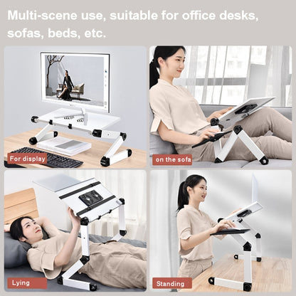 Oatsbasf Folding Computer Desk Laptop Stand Foldable Lifting Heightening Storage Portable Rack,Style: L02 White - Laptop Stand by Oatsbasf | Online Shopping UK | buy2fix