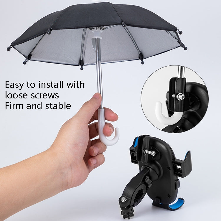 CYCLINGBOX BG-2935 Bicycle Mobile Phone Bracket With Umbrella Waterproof Navigation Electric Car Mobile Phone Frame, Style: Rearview Mirror Installation (Blue) - Outdoor & Sports by CYCLINGBOX | Online Shopping UK | buy2fix