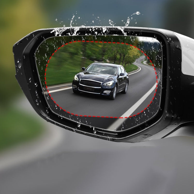 10 PCS Rainproof Anti-Fog And Anti-Reflective Film For Car Rearview Mirror Ellipse 100X145mm(Transparent) - In Car by buy2fix | Online Shopping UK | buy2fix