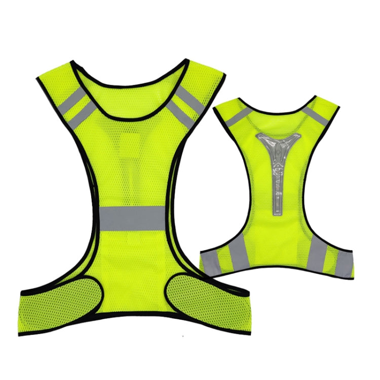 Sports Reflective Vest Night Running Outdoor Reflective Clothing Traffic Safety Reflective Vest,Style: With Led(Fluorescent Yellow) - In Car by buy2fix | Online Shopping UK | buy2fix