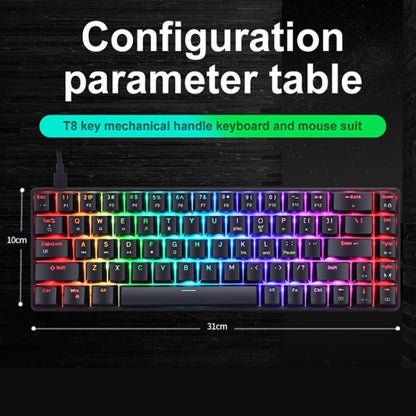 T8 68 Keys Mechanical Gaming Keyboard RGB Backlit Wired Keyboard, Cable Length:1.6m(Blue Green Shaft) - Wired Keyboard by buy2fix | Online Shopping UK | buy2fix