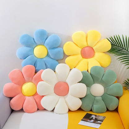 Small Daisy Flower Soft Elastic Cushion Pillow 37cm(Dark Green) - Home & Garden by buy2fix | Online Shopping UK | buy2fix
