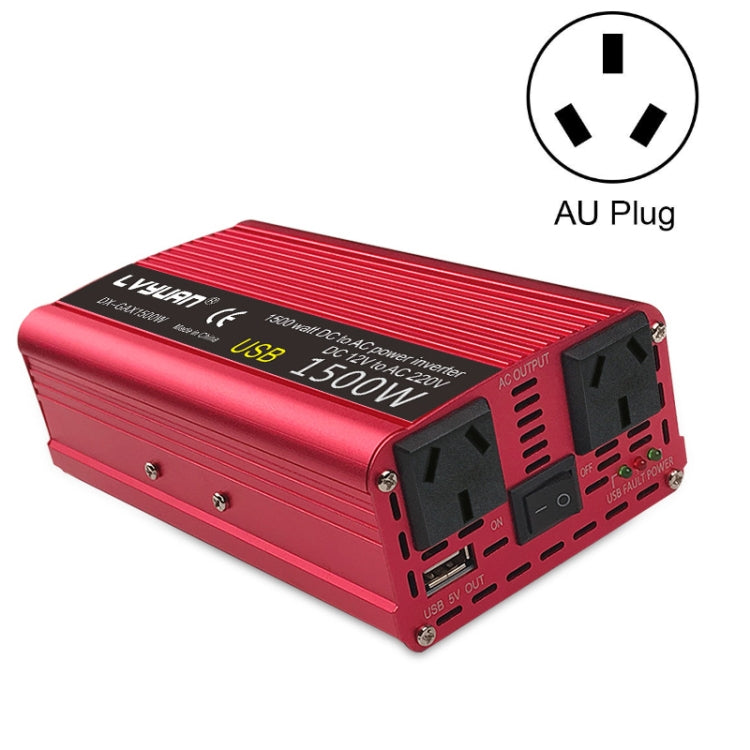 LVYUAN Car Inverter Dual USB Power Converter, Specification: 12V to 220V 1500W AU Plug - In Car by LVYUAN | Online Shopping UK | buy2fix