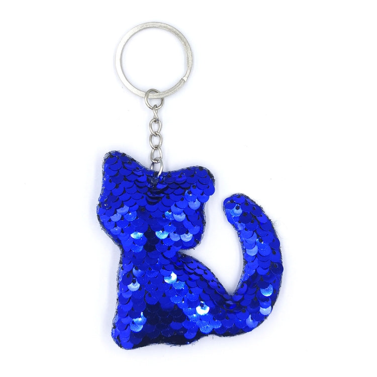 10 PCS PET Sequins Reflective Cat Keychain Bag Car Pendant, Colour: Royal Blue - In Car by buy2fix | Online Shopping UK | buy2fix